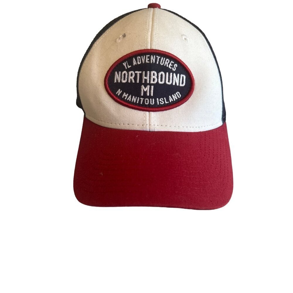 YL Adventures Northbound MI Manitou Island Red White Blue Hat‎ Cap Adjustable